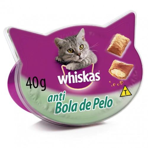 Petisco Whiskas Temptations Anti Bola de Pelo Para Gatos Adultos 40g 